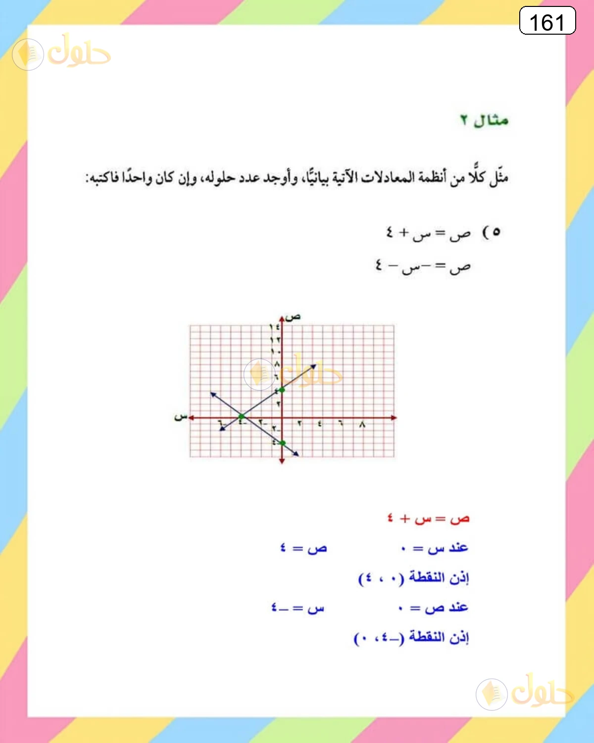 حل الرياضيات للصف الثالث المتوسط صفحة 161 الجزء 4