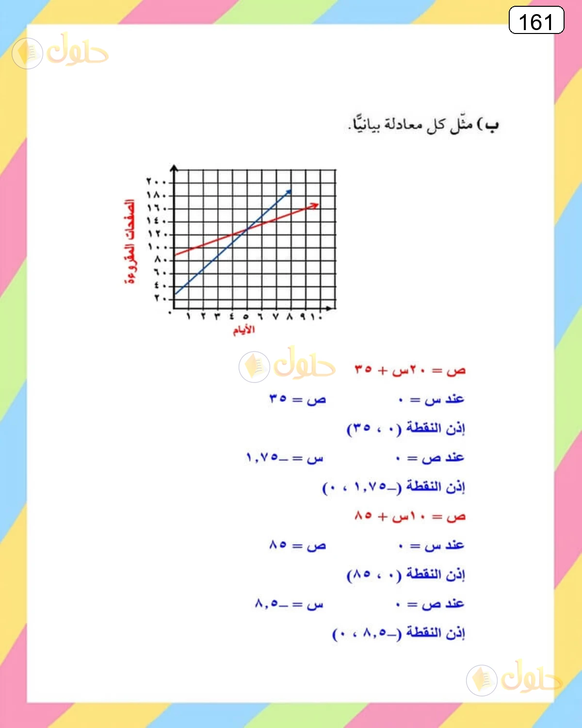 حل الرياضيات للصف الثالث المتوسط صفحة 161 الجزء 9