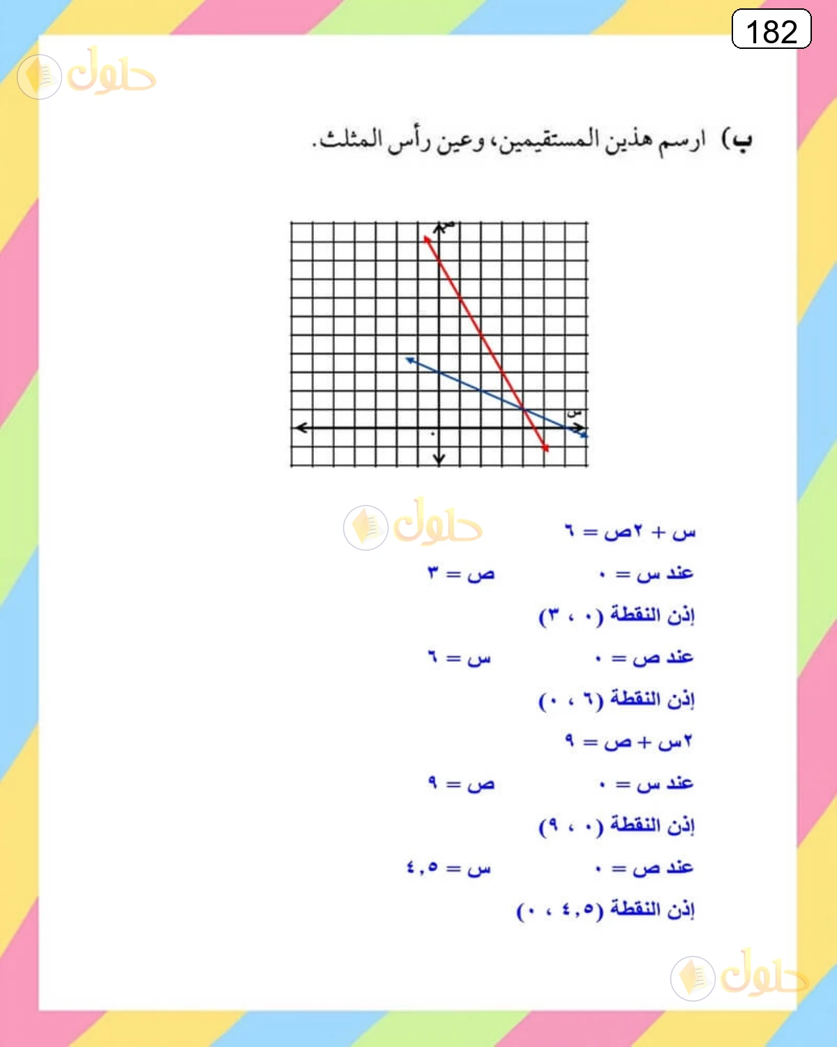 حل الرياضيات للصف الثالث المتوسط صفحة 182 الجزء 14