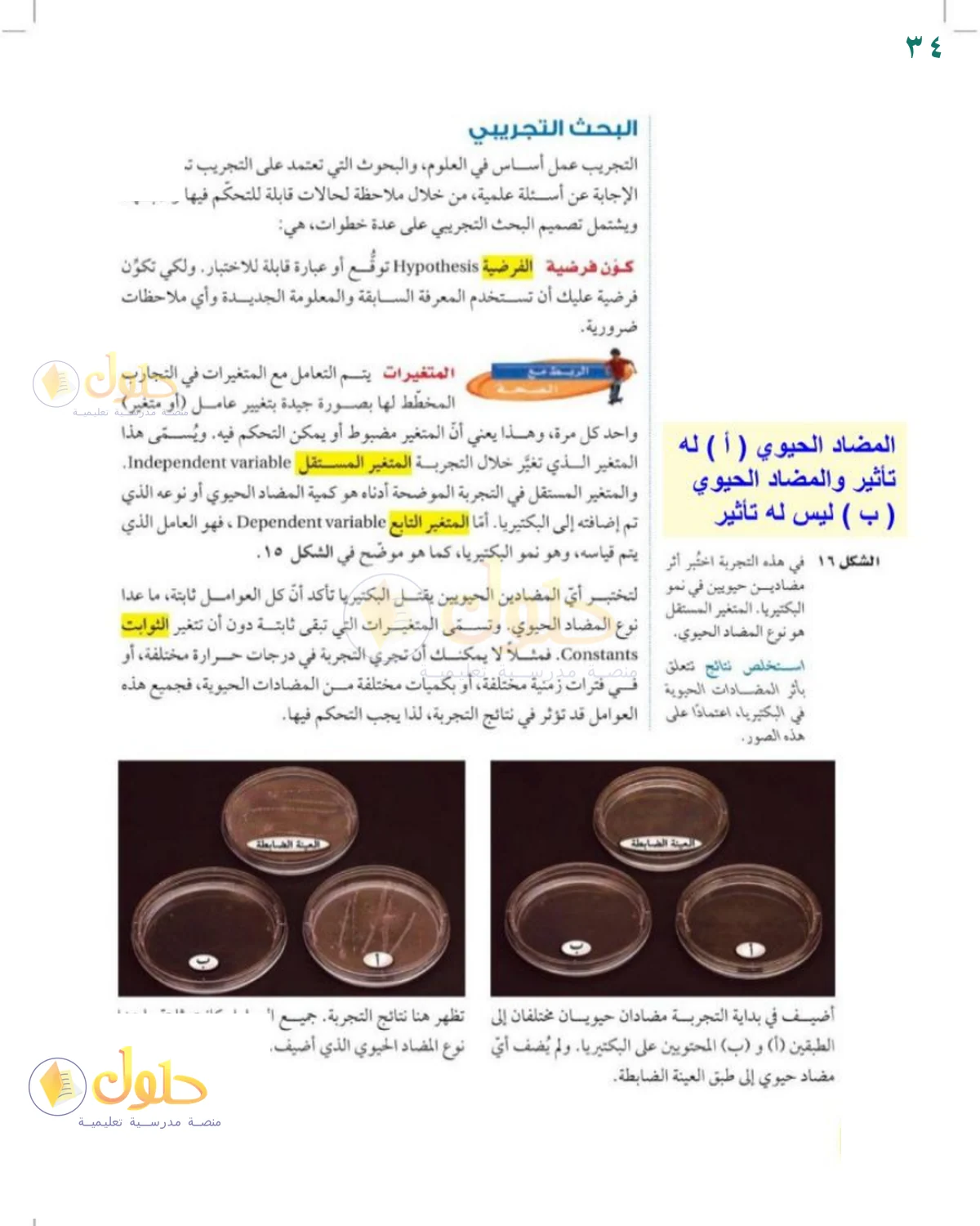 حل العلوم للصف الثالث المتوسط صفحة 34