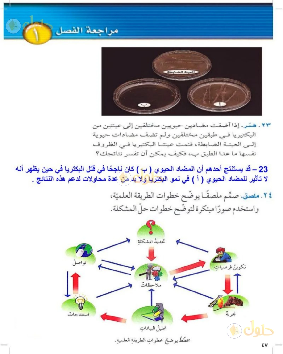حل علوم الصف الثالث المتوسط صفحة 47 الجزء 2