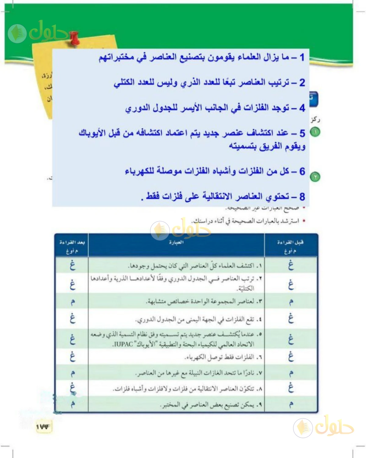 حل علوم الصف الثالث المتوسط صفحة 177 الجزء 1