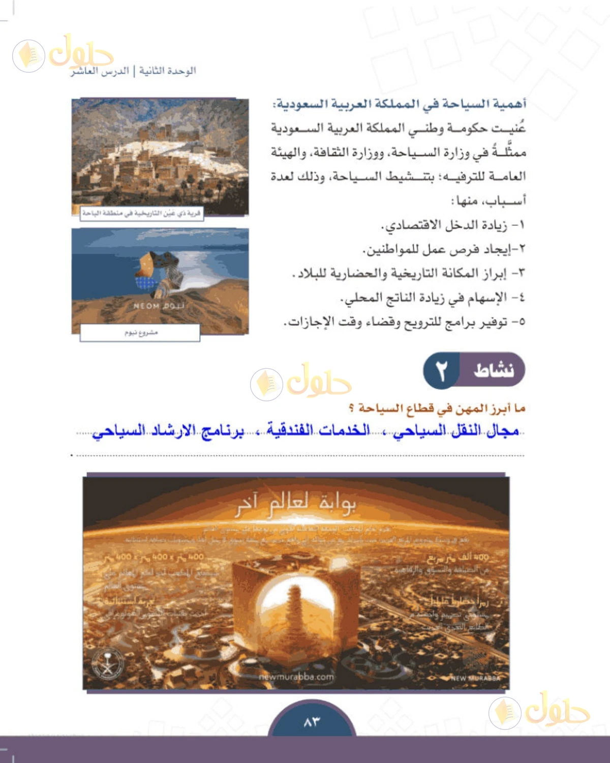 حل الدراسات الاجتماعية للصف الثالث المتوسط صفحة 83