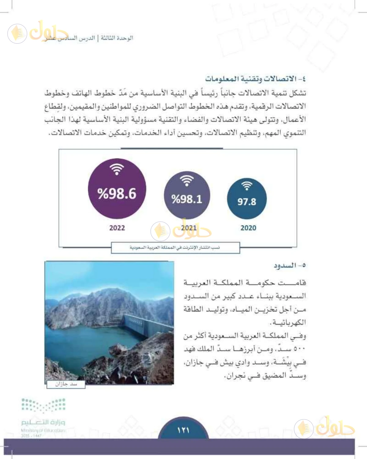 حل الدراسات الاجتماعية للصف الثالث المتوسط صفحة 121