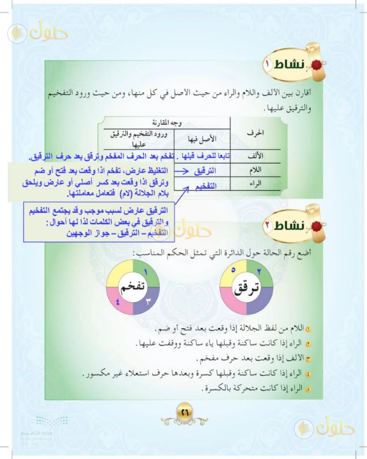 حل التجويد للصف الثالث المتوسط صفحة 28