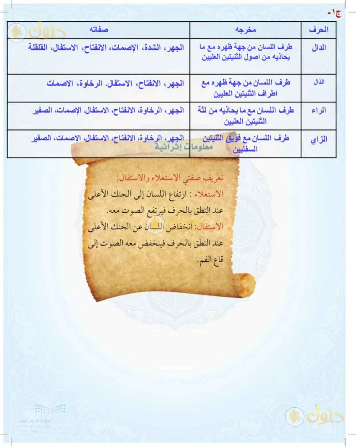 حل التجويد للصف الثالث المتوسط صفحة 67