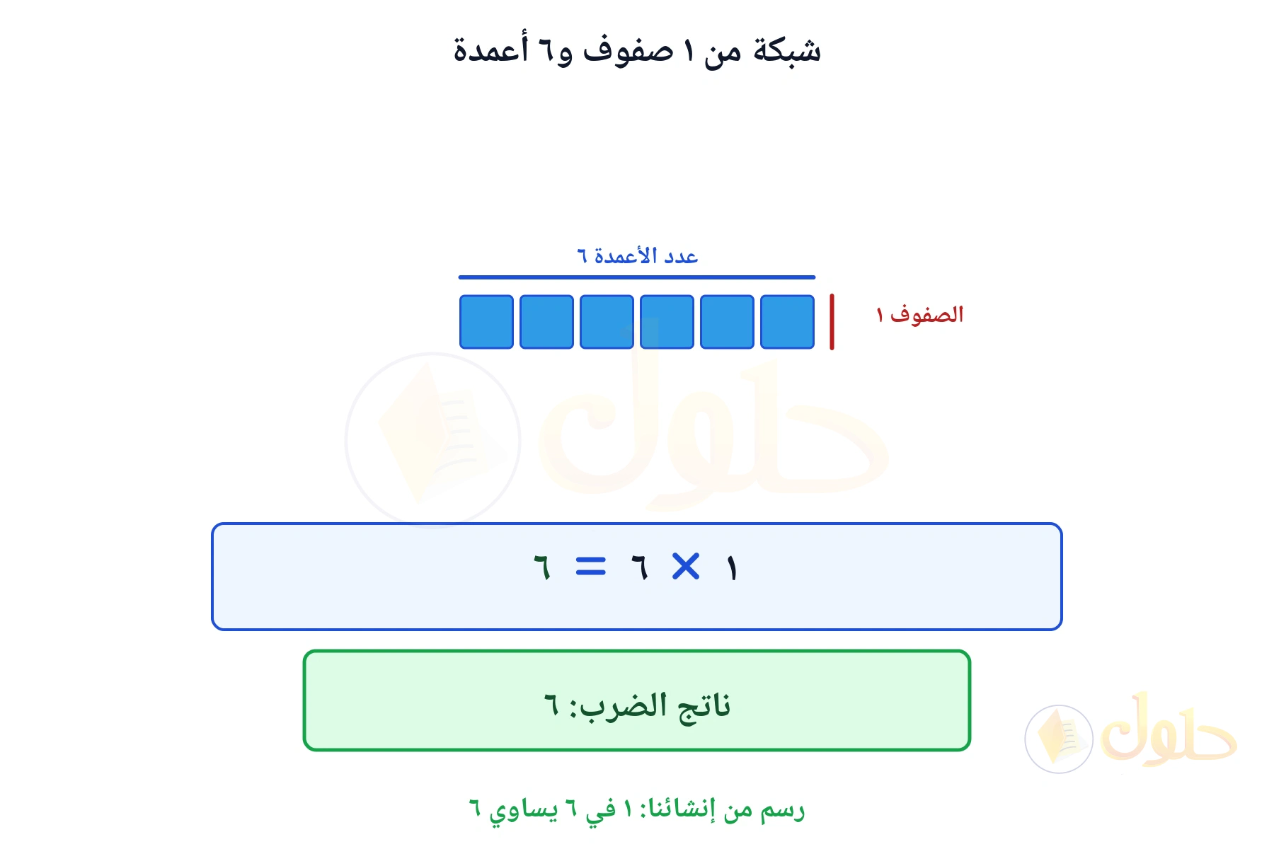 شبكة تبين أن ١ في ٦ يساوي ٦