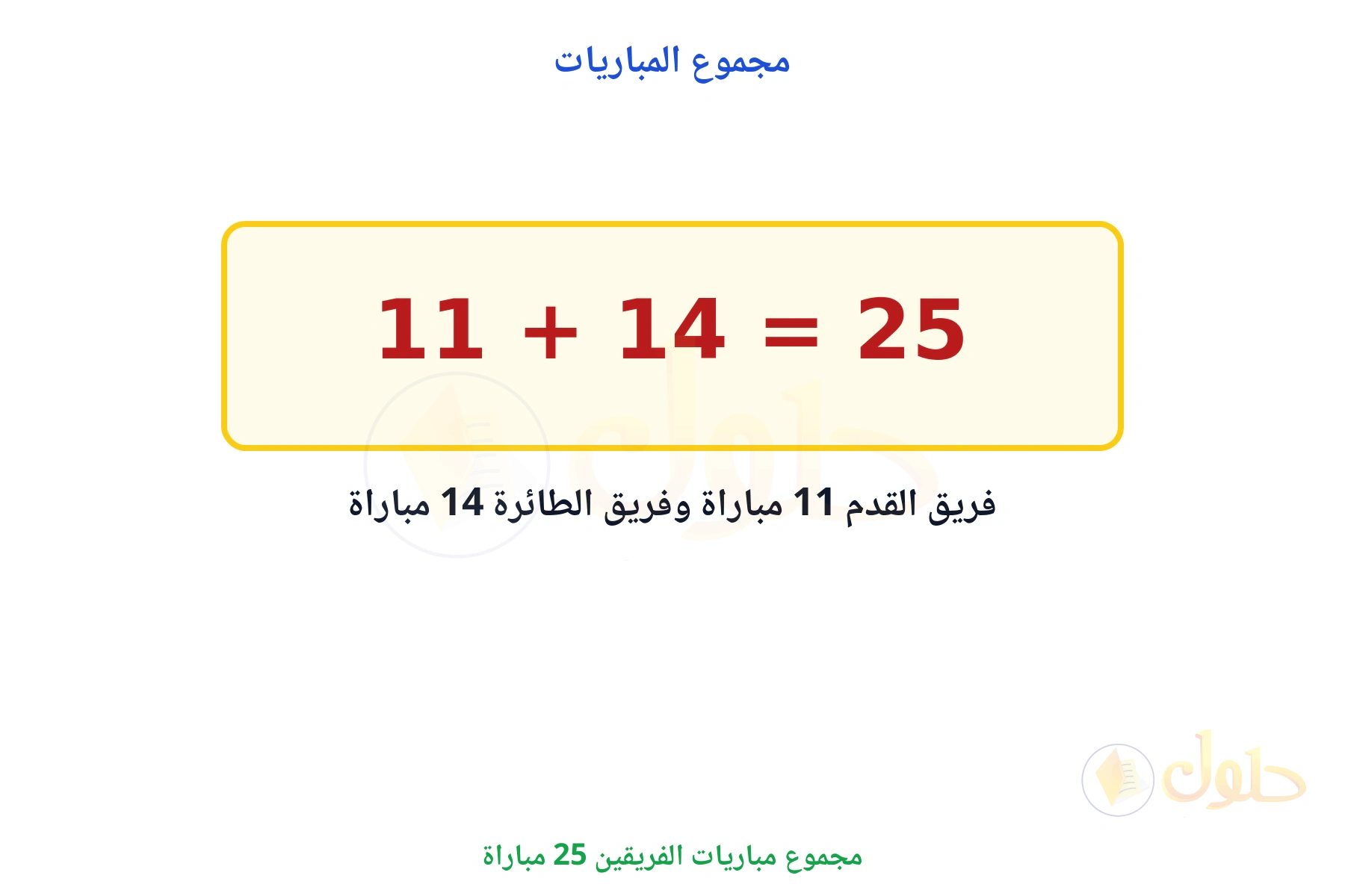 مجموع المباريات 25 مباراة