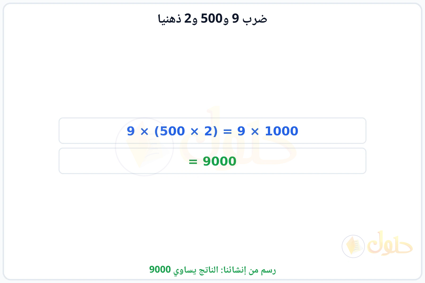 خطوات إعادة ترتيب العوامل للحصول على الناتج 9000
