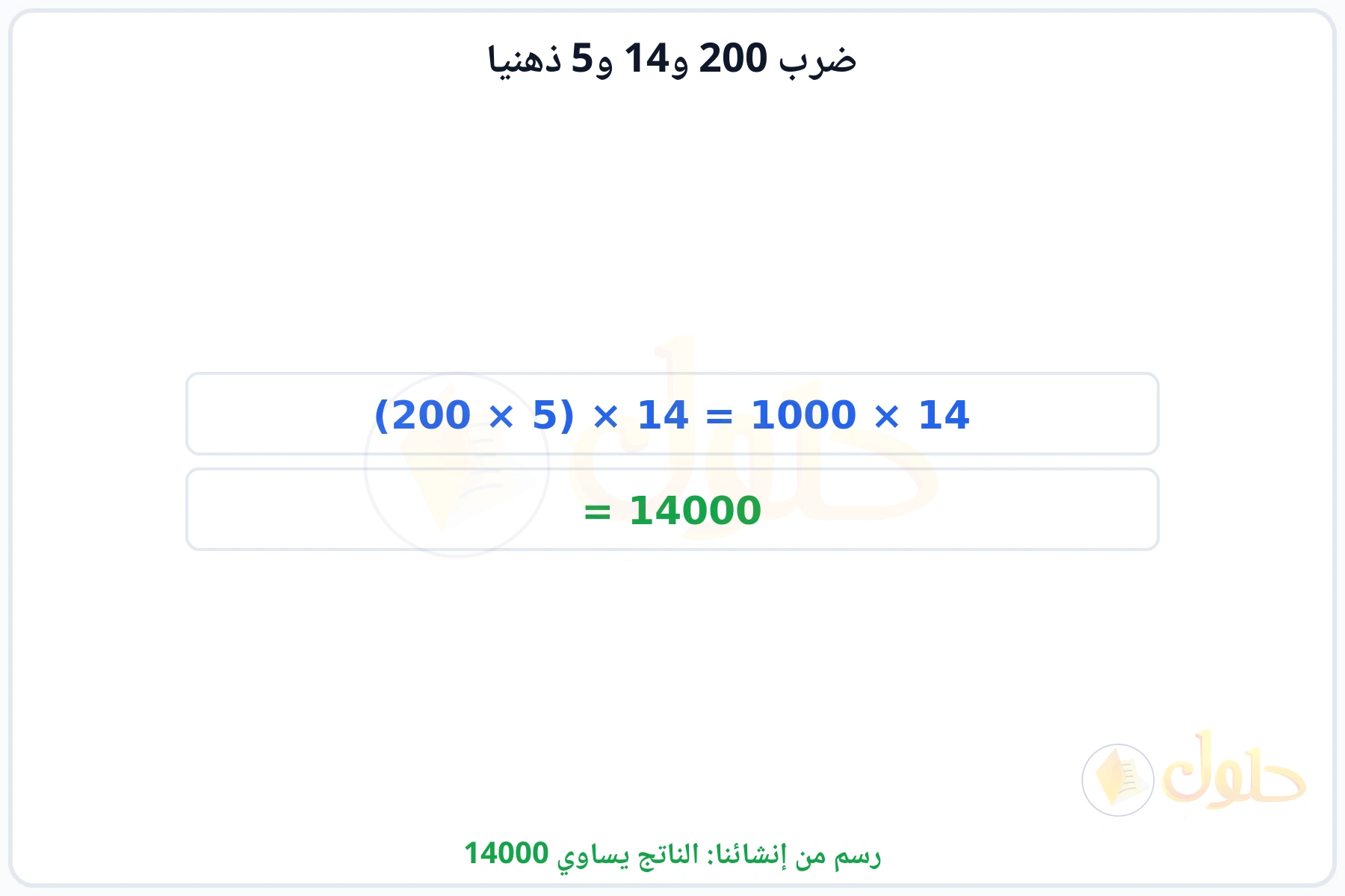 خطوات إعادة ترتيب العوامل للحصول على الناتج 14000