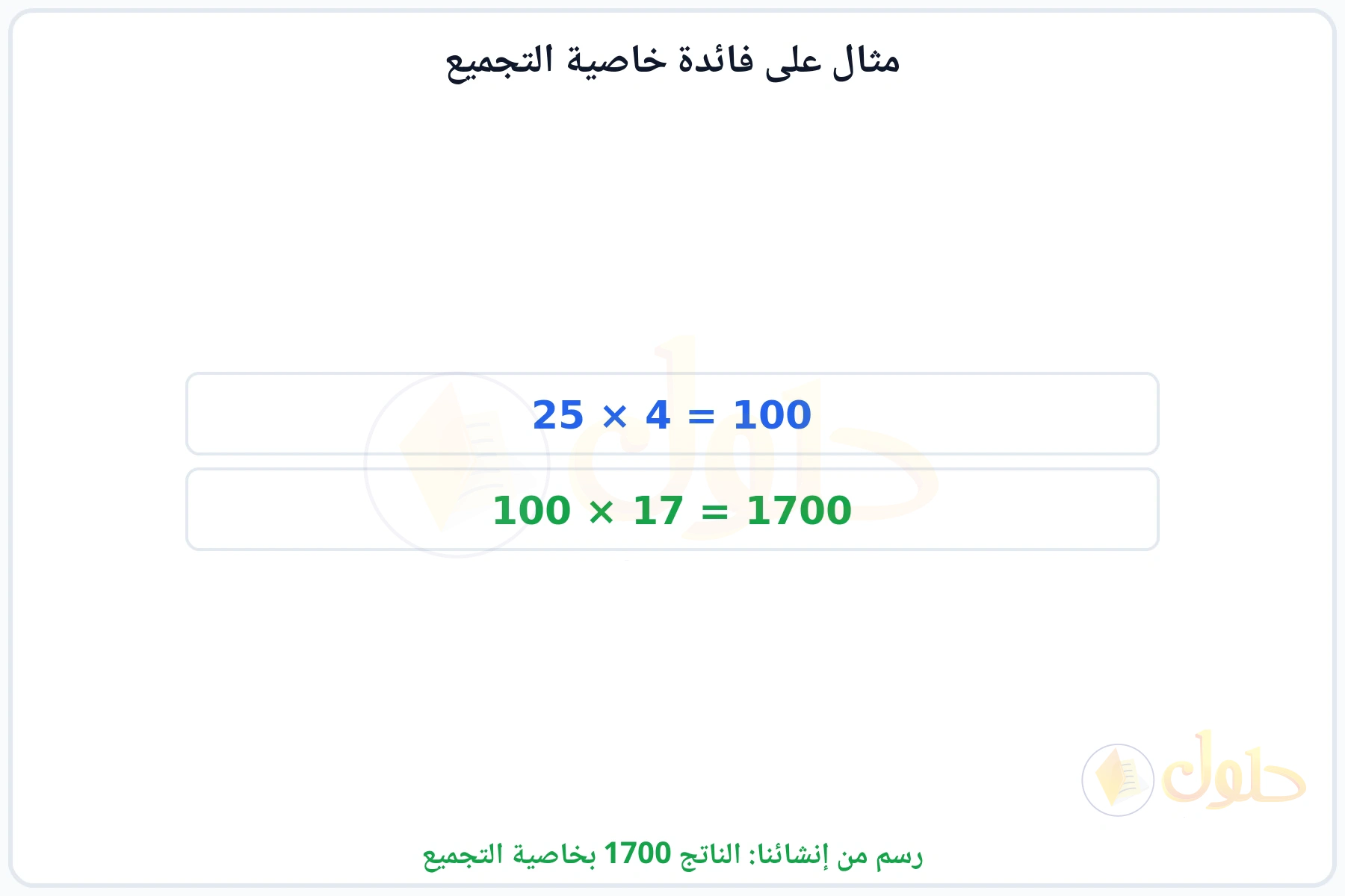 خطوتان تبينان فائدة خاصية التجميع في الضرب الذهني