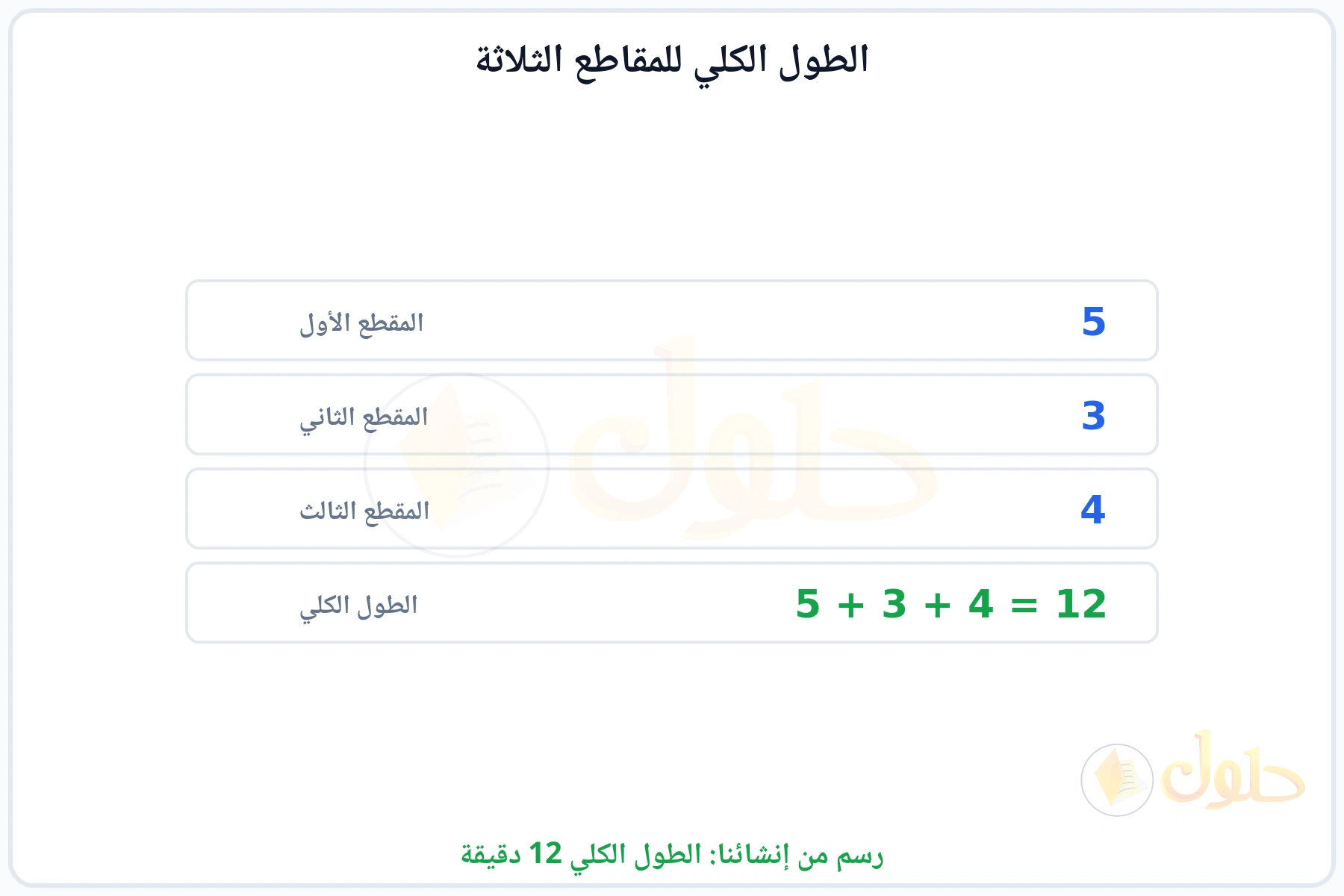 أطوال المقاطع الثلاثة ومجموعها 12 دقيقة