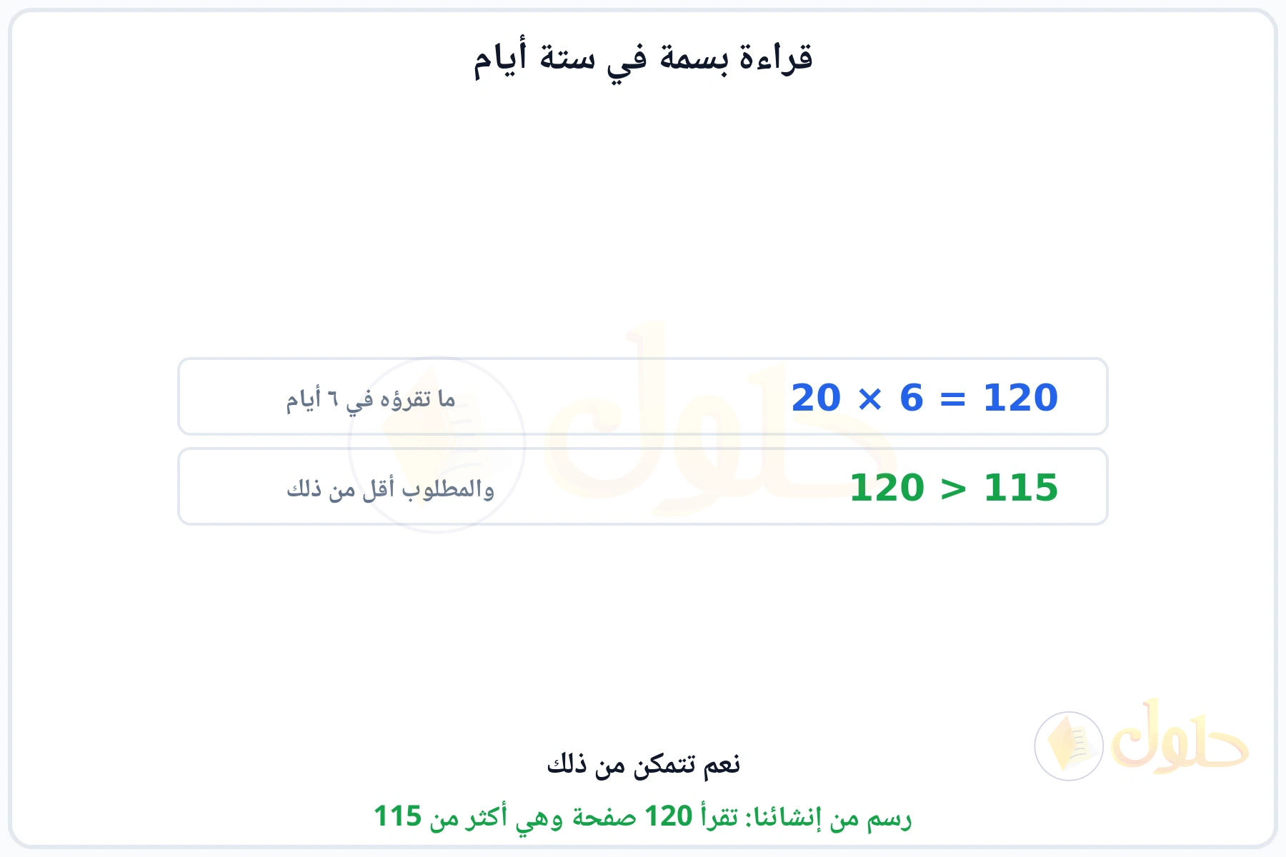 مقارنة بين 120 صفحة تقرؤها و115 صفحة مطلوبة